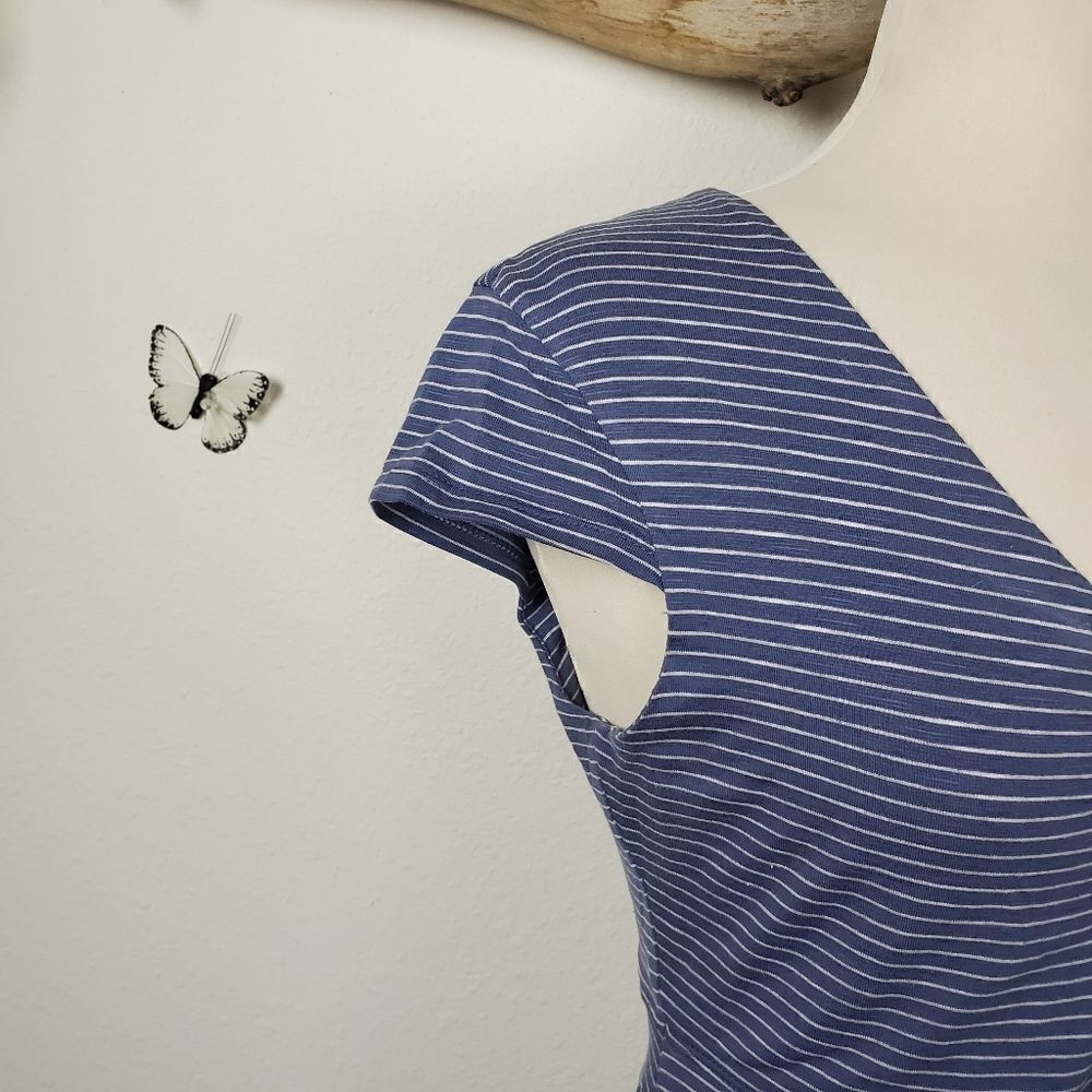 Toad & co striped organic cotton cap sleeve dress - Picture 5 of 6
